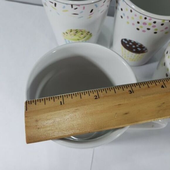 Jennifer Sosik Mugs Oneida Cupcake Mug Stoneware Coffee Used Condition Set Of 4 - Picture 9 of 9